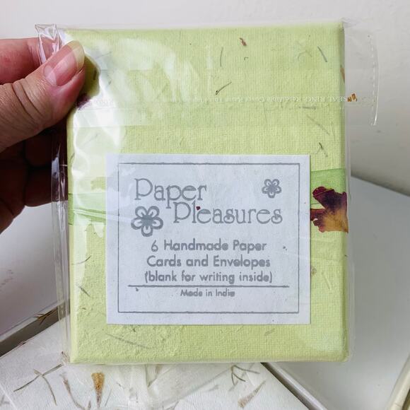 Handmade Floral Paper Stationery Note Cards 4 Sets of 10 Eco-Friendly - Picture 12 of 13